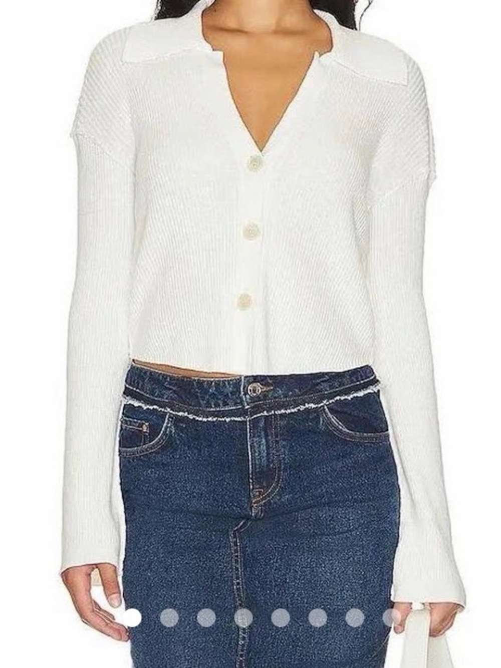 Free People Ella Sweater Shirt in Ivory, Women's Size XSmall